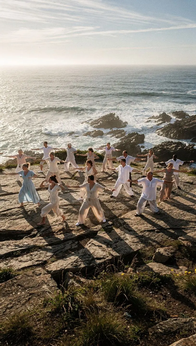 Vista panorâmica de uma paisagem serena em Portugal, ideal para meditação